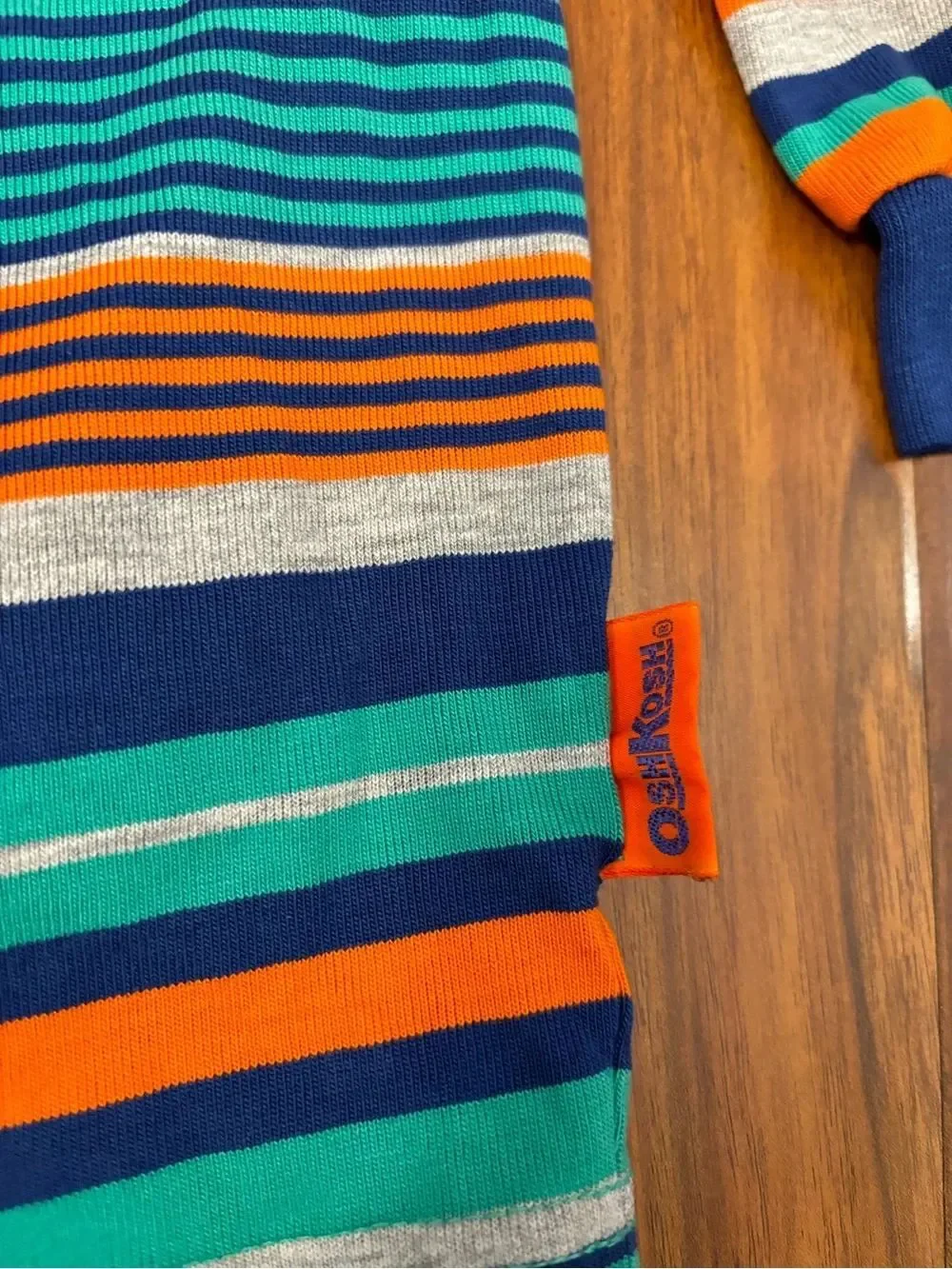 Osh Kosh B’Gosh vintage orange/green/blue/grey stripe long sleeve shirt
